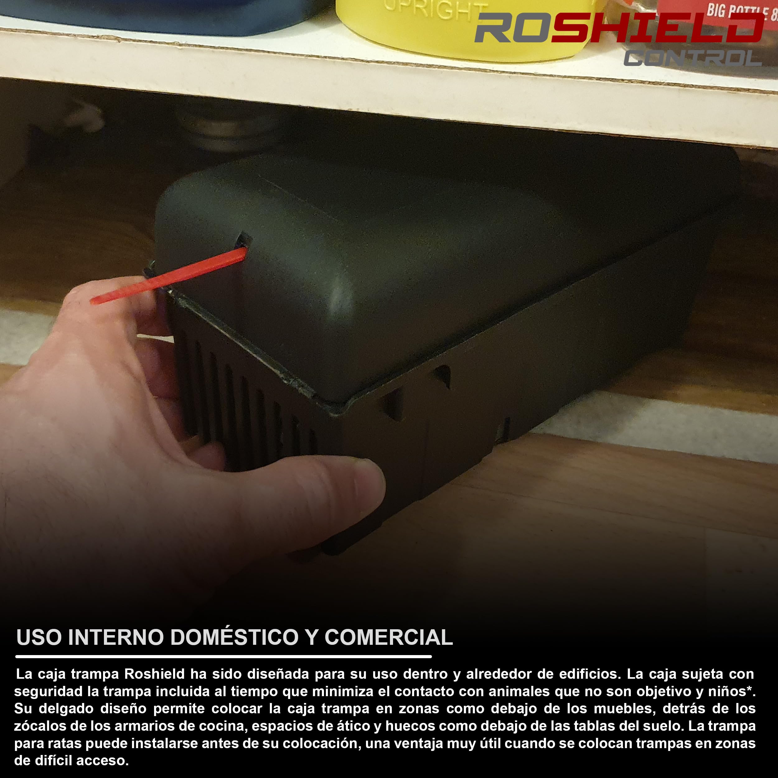 ROSHIELD 2X Trampa para Ratas Caja Matadora - Caja de Seguridad Fácil de Colocar para Hogar, Cobertizo y Garaje Control y Tratamiento (Calidad Profesional, Paquete de 2)