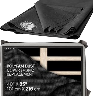 Bed Dust Cover Twin/Twin-XL, Grey, 40" x 85", Cambric Fabric, Polypropylene, Hypoallergenic, Spot Clean Only