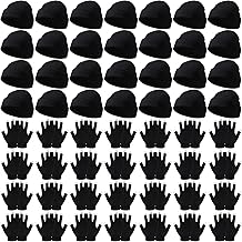 Kenning 56 Pcs Winter Beanies Hats Gloves Set Bulk Adults Unisex Beanies Hats and Touchscreen Gloves Warm Gift for Women Men