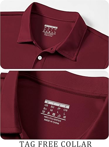Miniatura 3 de TACVASEN Camisa de golf para hombre Dry Fit Polo de manga corta de rendimiento Polos de golf para hombres con cuello camisas de trabajo
