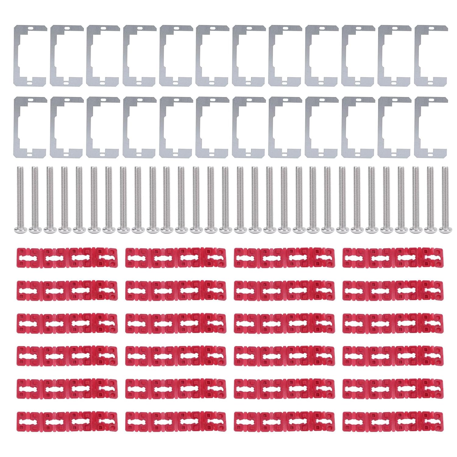 24PCS Outlet Spacer,Metal Wall Plate Spacers,96PCS Electric Receptacle Box Outlet Spacers Set with Stainless Steel Screws for Loose Outlet Plug Fix for Home Improvement