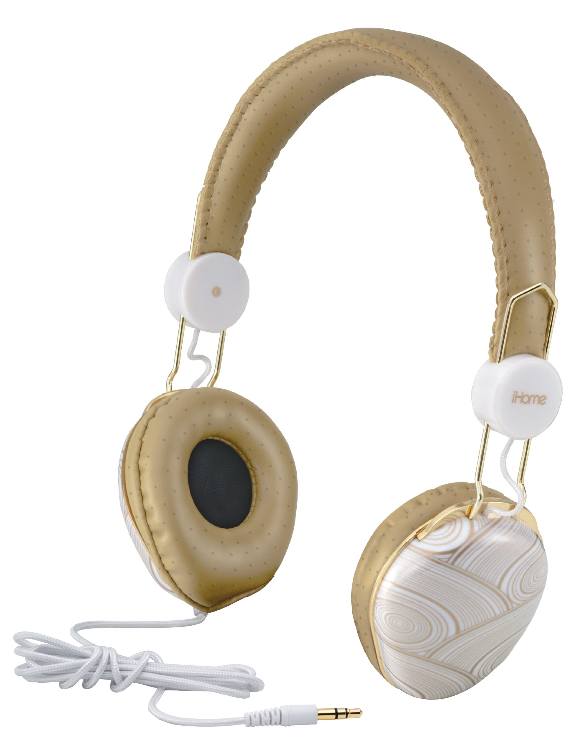 Amazon.com: iHOME IB43WM Fashion Headphone, White and Gold