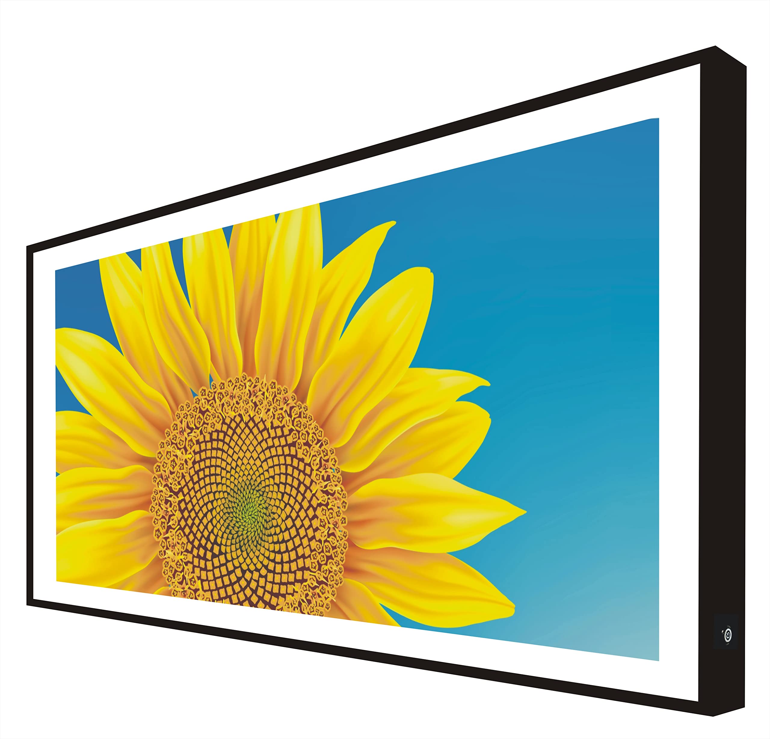 Cadre en bois laqué noir LED avec fleurs pivotantes cadeau idéal