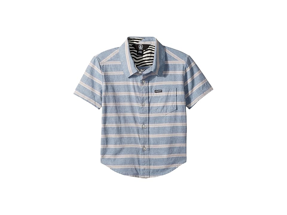 

Volcom Kids Branson Short Sleeve Shirt (Toddler/Little Kids) (Vintage Blue) Boy's Short Sleeve Button Up