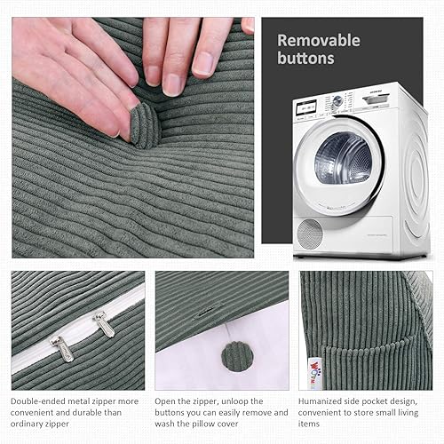 Miniatura 6 de Almohada de cuña triangular para cabecero, cojín de pana para sofá cama, respaldo grande, almohada de lectura, posicionamiento lumbar tapizado