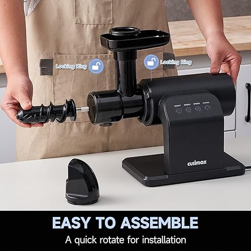 Miniatura 2 de CUSIMAX Máquinas exprimidoras extractor de exprimidor lento fácil de limpiar exprimidor de presión en frío con dos modos de velocidad motor