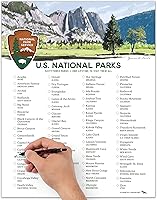 Vista 10 de Stamp My Passport Lista de verificación de parques nacionales, arte de pared de lista de deseos de viaje, póster sin marco de 8 x 10 pulgadas