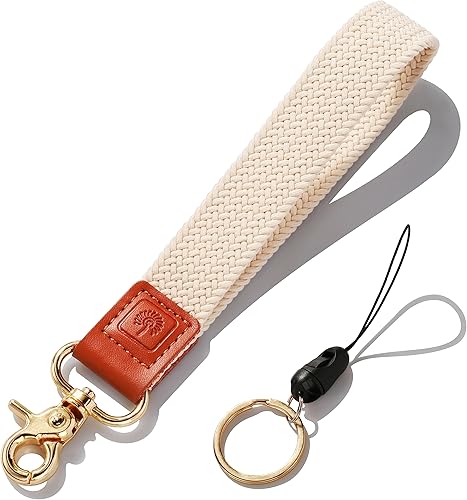 PikPok Mart Llavero de pulsera, cordón elástico para la muñeca para llaves, correa trenzada elástica para llaveros, soporte para billetera de