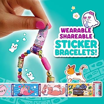 STICKI ROLLS - Wearable & Shareable Sticker Toy Bracelet | Includes 70 Mini Stickers | 2 Mystery Reveal Sticki Rolls | Assorted Styles | Over 1000 Sticker Designs