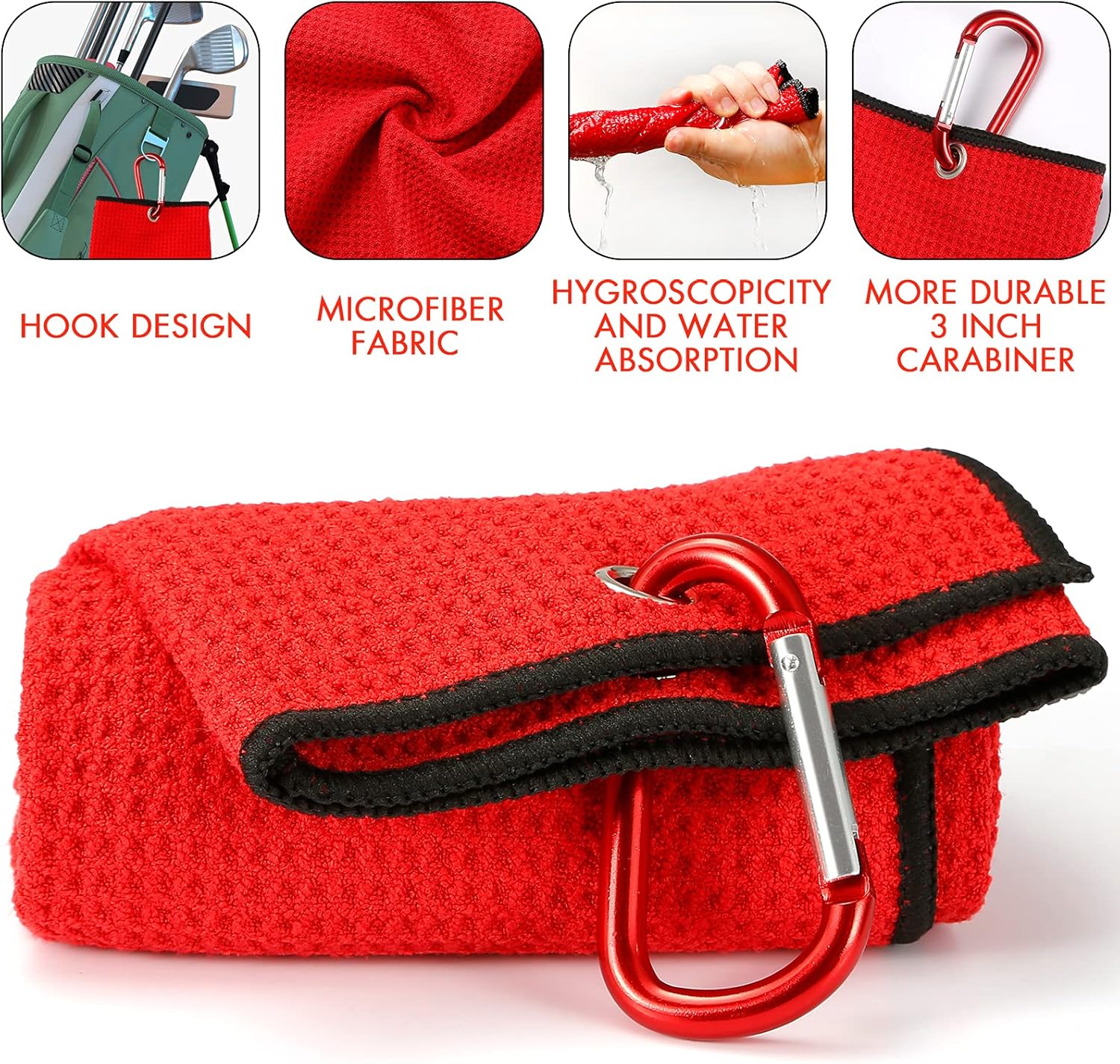 sprookber Golf Accessories Set - PRO Retractable Golf Club Brush, Microfiber Waffle Pattern Golf Towel, Golf Divot Repair Tool, Golf Ball Marker - Golf Club Cleaning Kit, Golf Accessories for Men : Sports & Outdoors