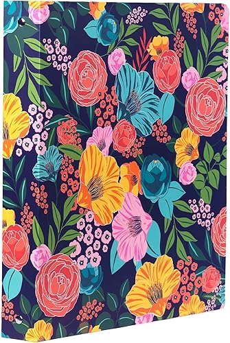 Steel Mill & Co - Carpeta decorativa de 3 anillos para papel de tamaño carta, anillos redondos de 1.0 pulgada, organizador colorido para la escuela