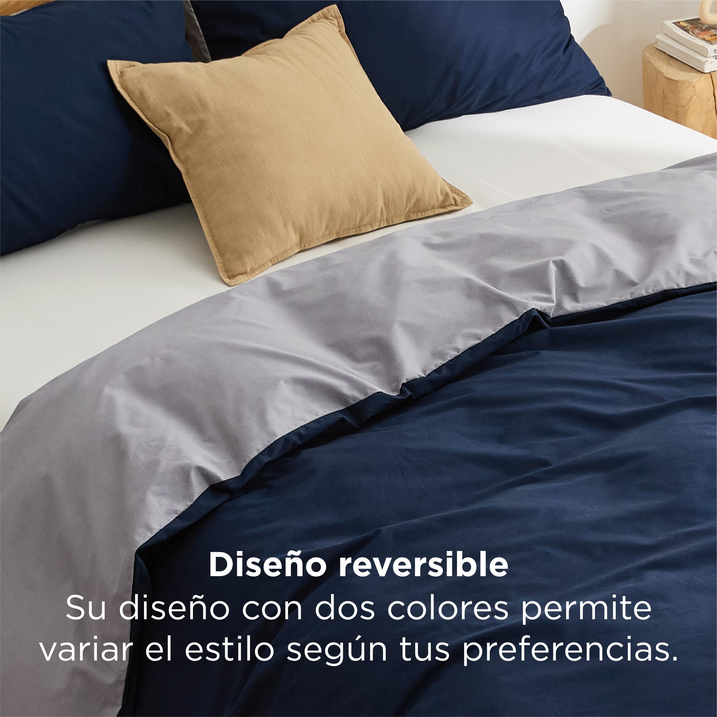BEDSURE Pościel pojedyncza niebiesko-szara – 1 poszwa na kołdrę 135 x 200 cm + 1 poszewka na poduszkę 50 x 75 cm, Oeko-TEX Bedding niebiesko-szara, z zamkiem błyskawicznym