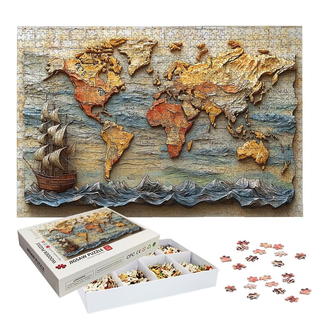 Puzzle Mappa, Puzzle 1000 Pezzi per Adulti, Regalo Donna/Uomo -2615