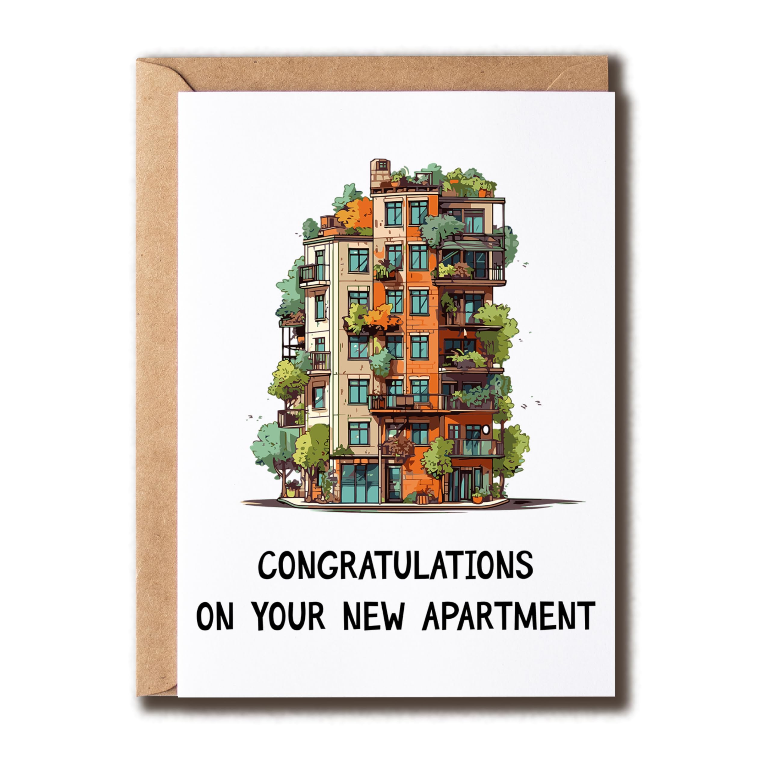 SMHGifts Congratulations on Your New Apartment - Apartment Card - New Home Card - Moving Card - Congrats New House Card - Housewarming Card For Friend