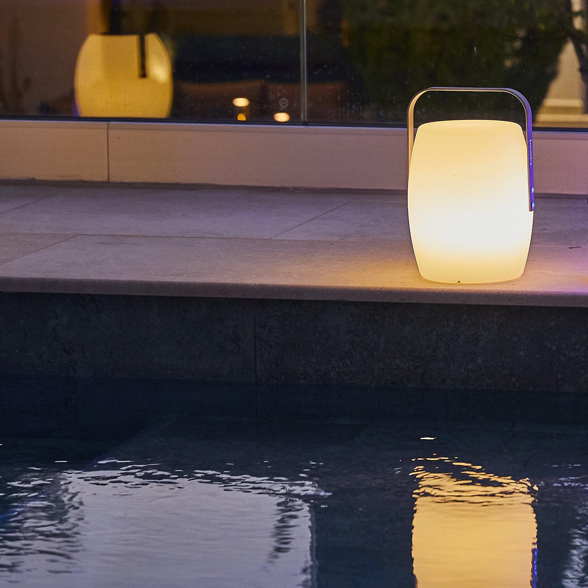 Lumisky Lanterne sans fil poignée aluminium LED blanc chaud/blanc dimmable LUCY ROCK H31cm