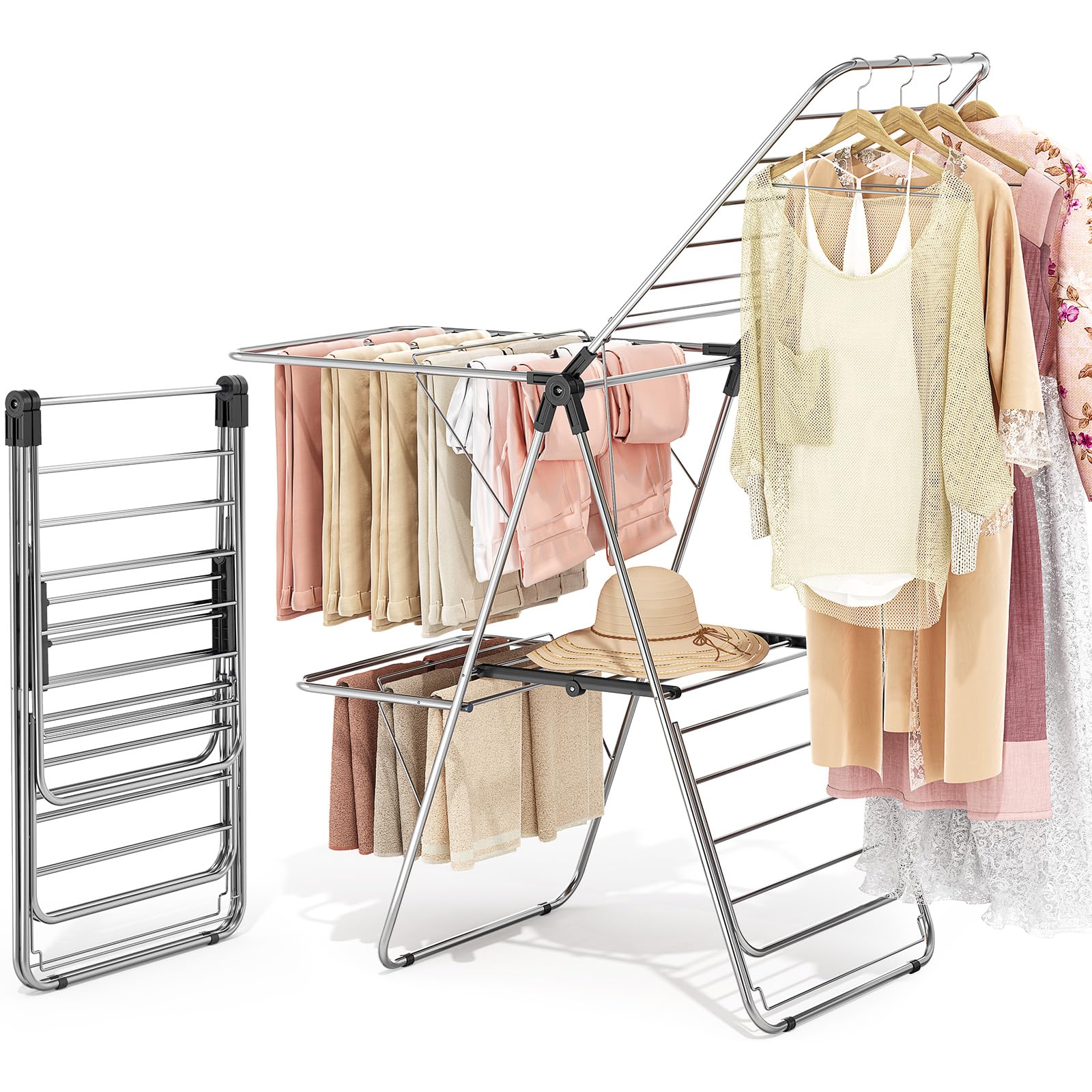 APEXCHASER 4 Wings Clothes Drying Rack