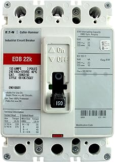 Cutler Hammer EDB3150 Thermal Magnetic EDB Circuit Breaker 150A, 3-Pole, 240VAC