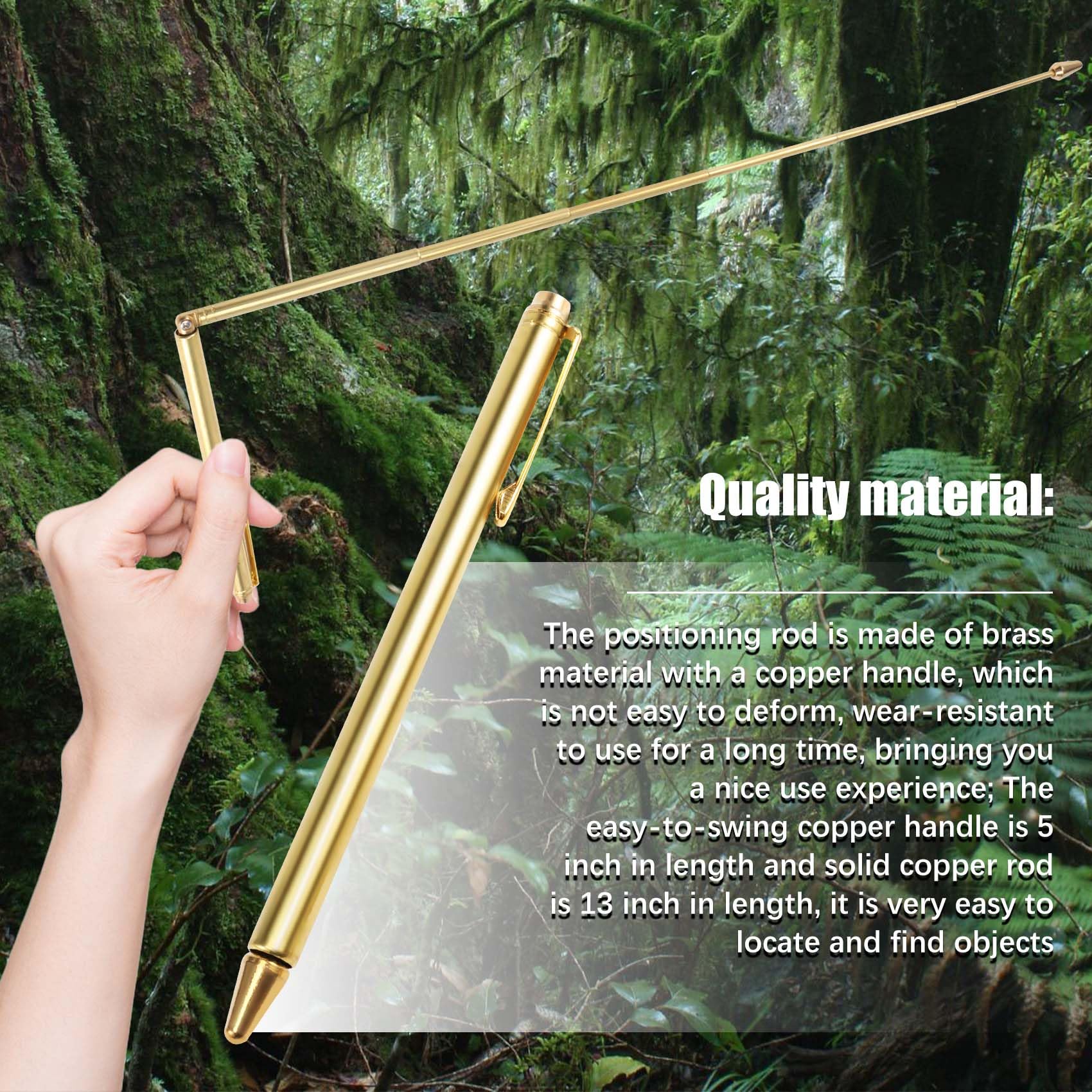 Water Finding Rods 2-Piece Retractable Dowsing Rods - Gold Copper ...