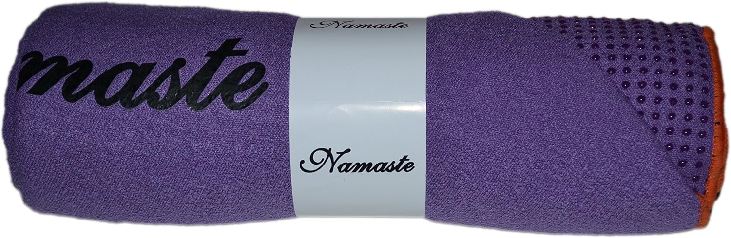 Skidless Premium Mat-size Yoga Towel with Non Slip Grip;Exercise,Fitness,Pilates,and Yoga Gear (Violet)