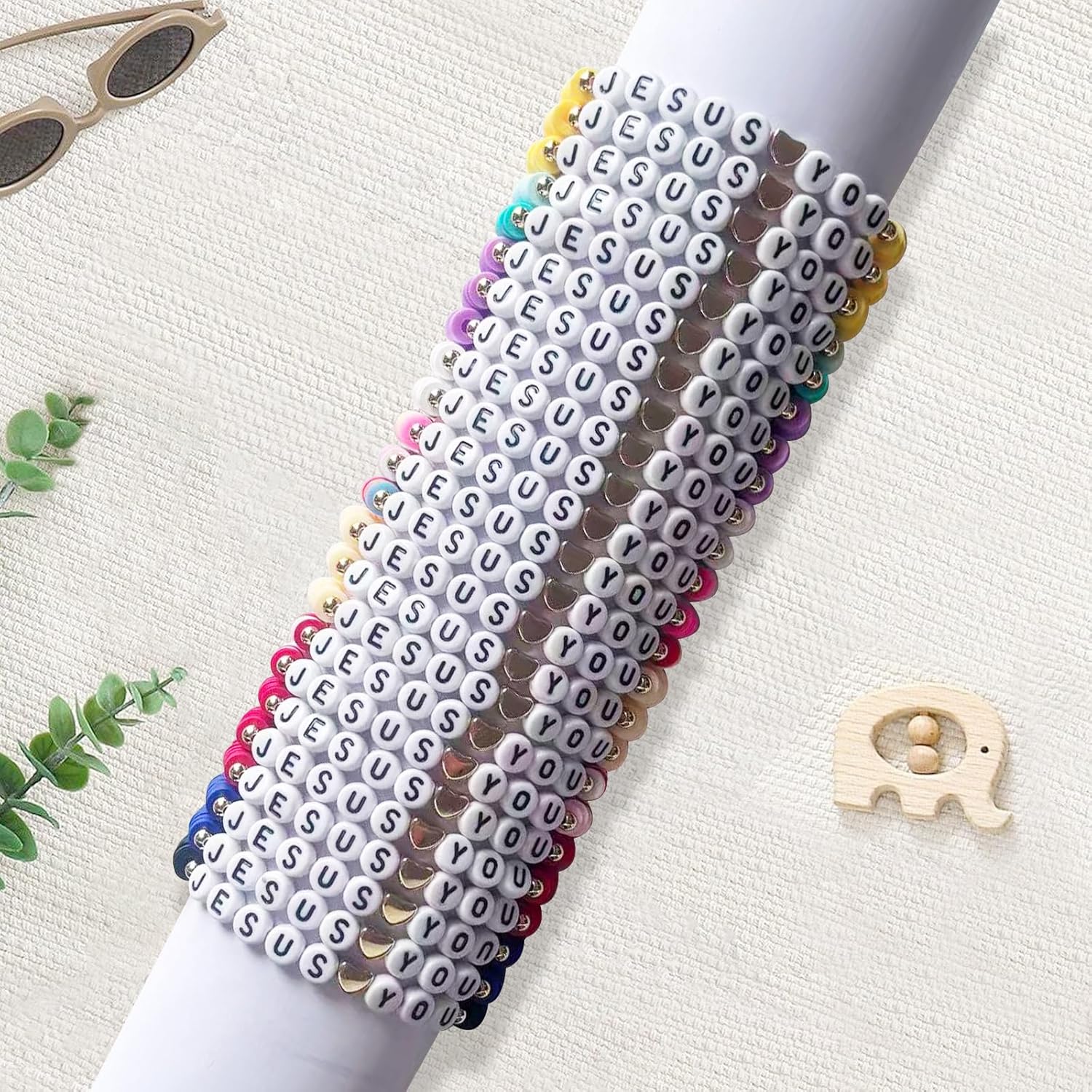 24PCS Jesus Loves You Bracelets Friendship Bracelets Bulk Christian Friendship Jewelry Easter Gifts for Women Men Inspirational Religious Gift - Image 4