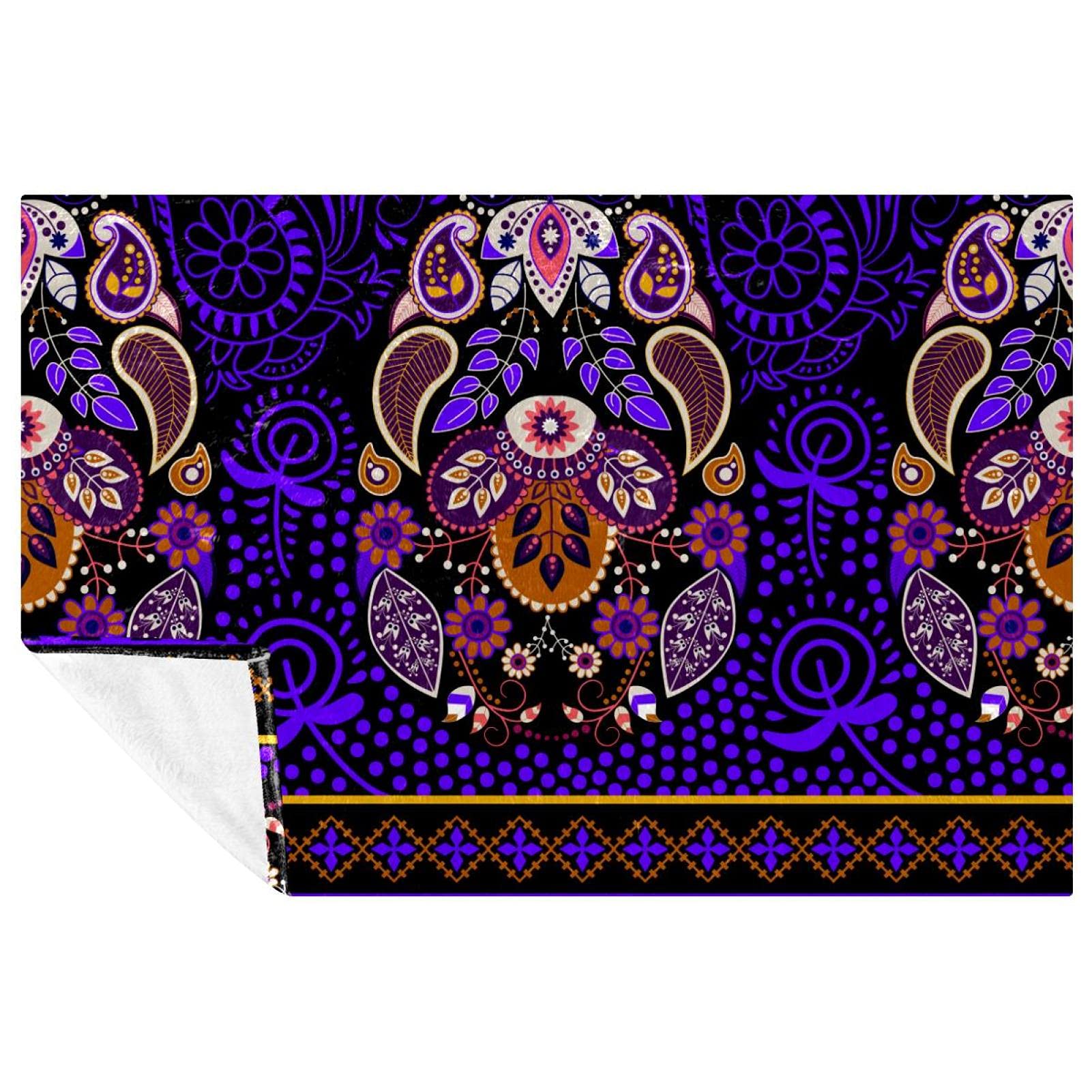 Plaid mandala floral pour pique-nique et plage, drap de camping bohème 150x100