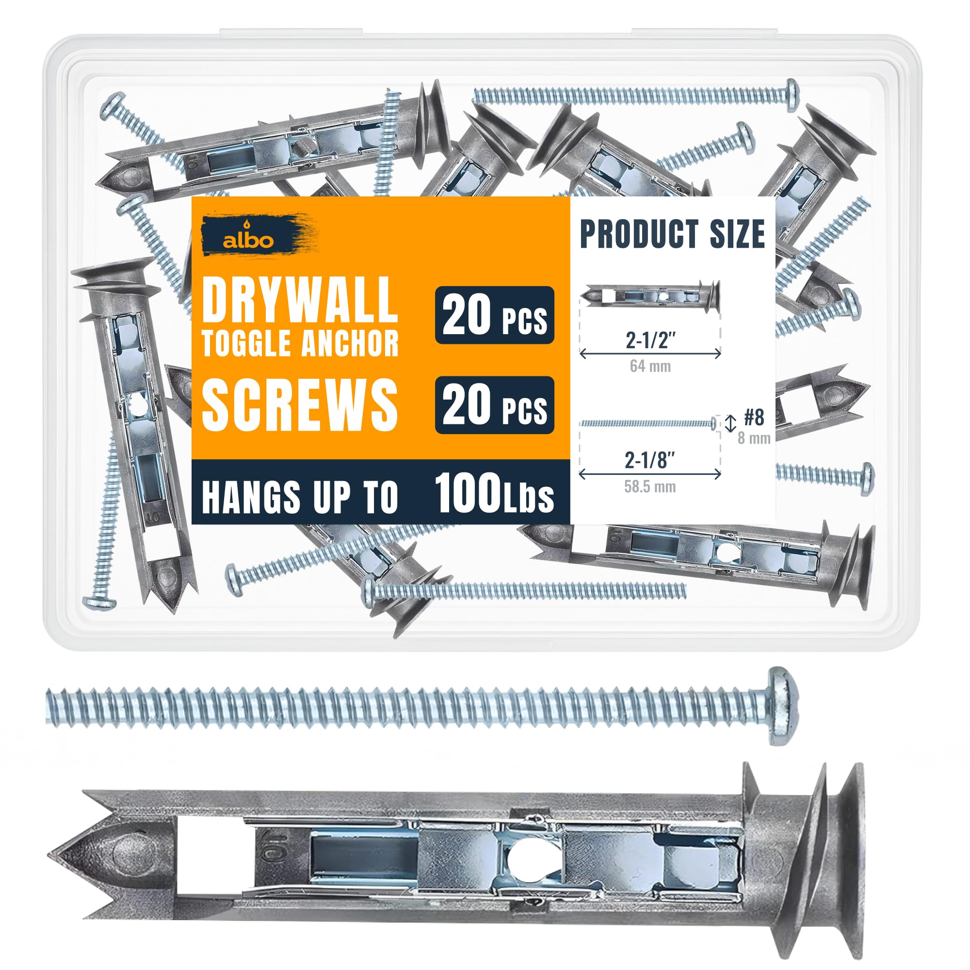 Metal Drywall Toggle Anchors - 10 Pack -9