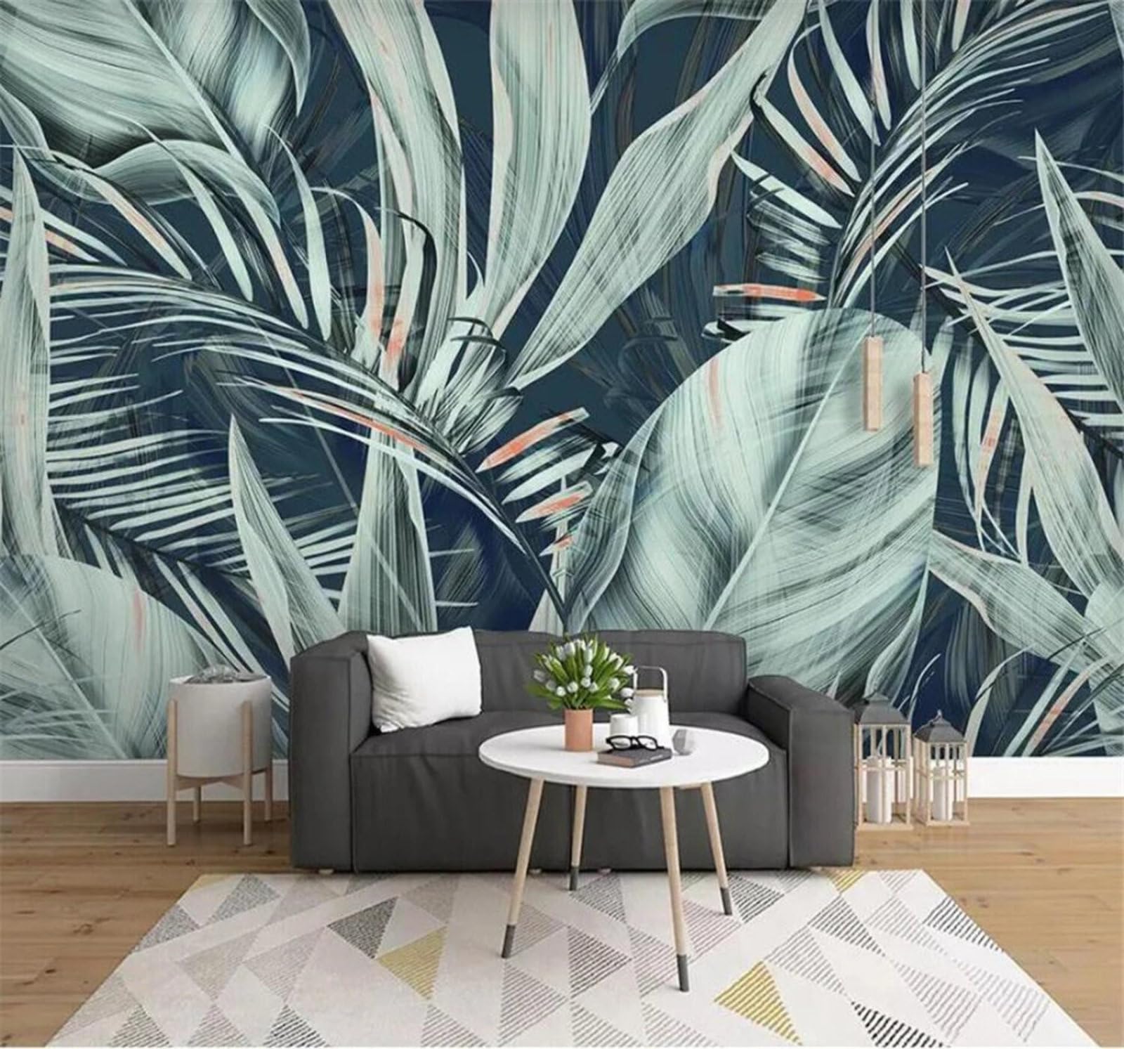 Xlming 300Cm×210Cm(B×H) Hand Drawn Retro Fresh Tropical Jungle 3D Wallpaper Luxury Home Dining Decor Paste Sofa Living Room The Wall For Bedroom Mural-300Cm×210Cm
