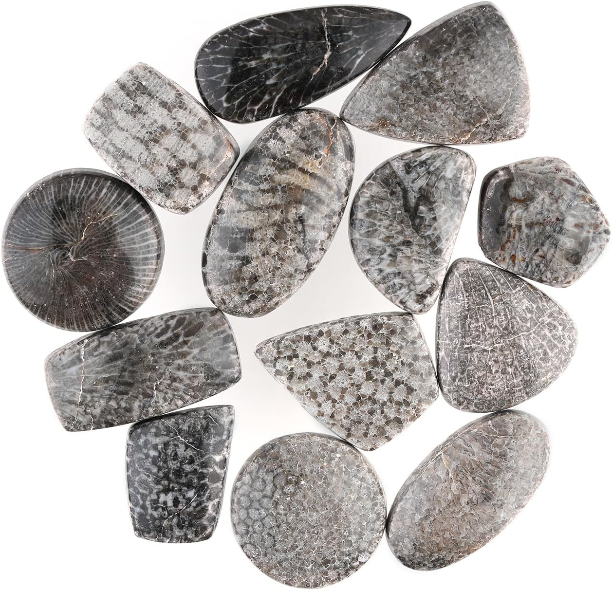 Natural Gemstone Cabochon Pack of 3 Mixed Shapes – Polished Crystal Stones for Jewelry Making, Healing, Reiki & DIY Crafts, Natural Gem Cab Set for Wire Wrapping & Energy Work