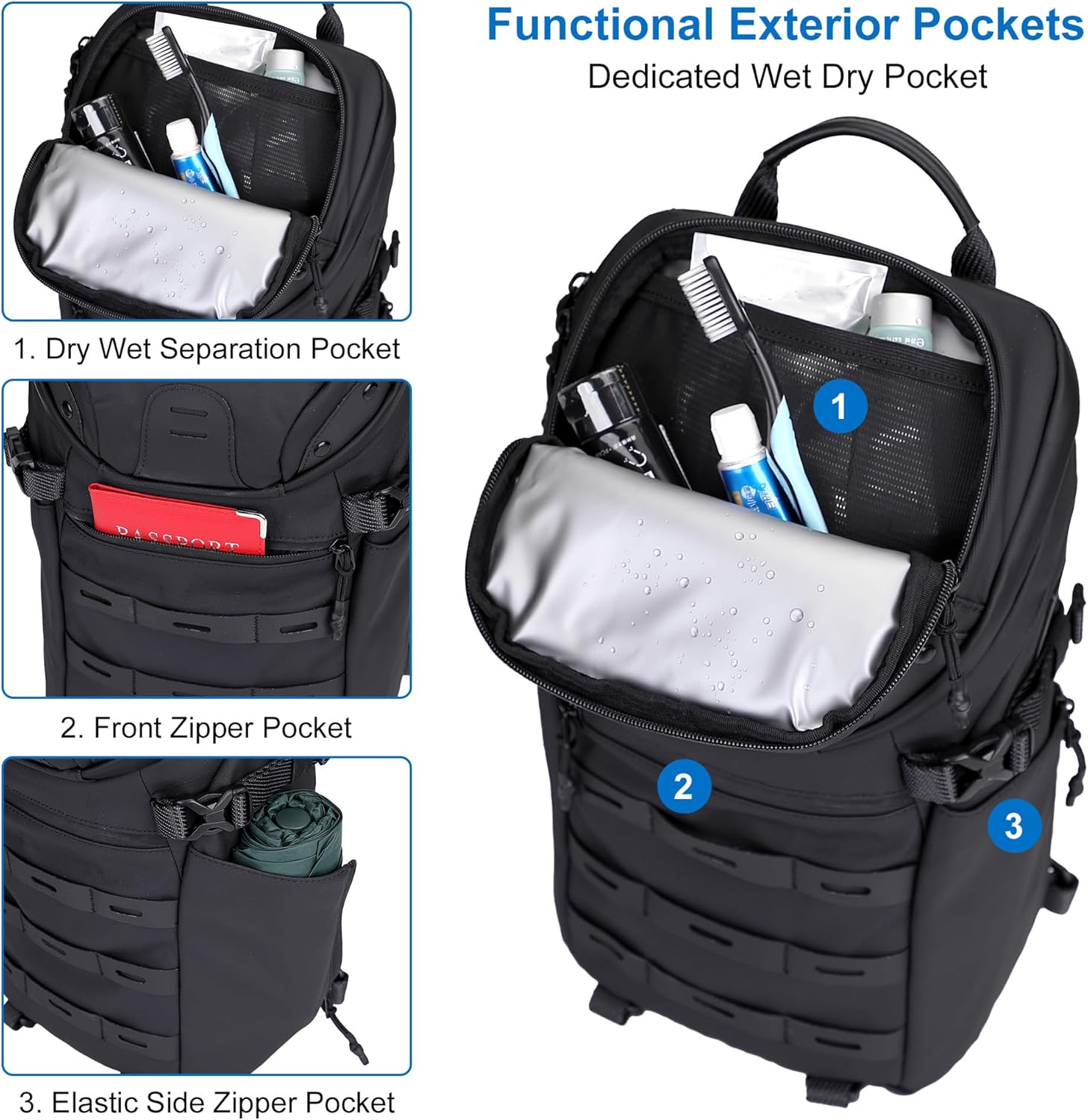 Sling Bag for Men Travel Crossbody Sling Bags Large Chest Shoulder Bags with Dual C... - Image 4