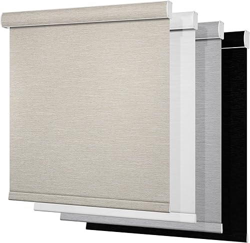 Boolegon Persianas enrollables opacas sin cordones para ventanas, con cenefa de casete, enrollables, aislamiento térmico, ahorro de energía, para