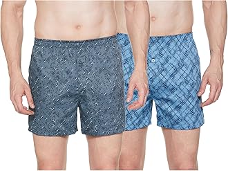 Jockey 8222 Men's Super Combed Mercerized Cotton Woven Printed Inner Boxers with Ultrasoft and Durable Inner Waistband (Pack of 2)