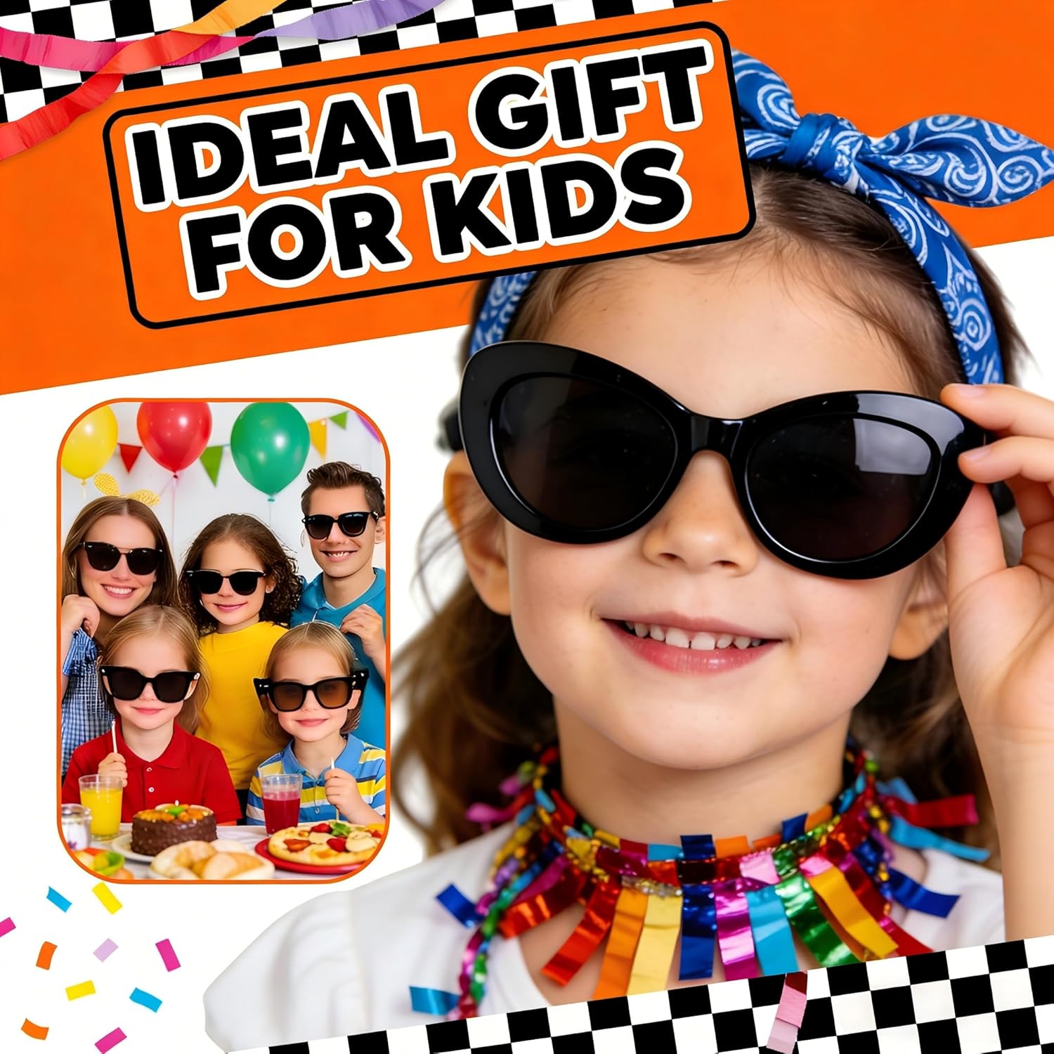 24 Pcs Racing Party Favors 12 Checkered Sunglasses and 12 Racing Gift Boxes for Kids Birthday Parties, Student Events, and Car Themed Celebrations