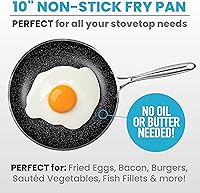 Vista 3 de Sartén antiadherente con revestimiento de piedra de granito, sartén antiadherente de 10 pulgadas, sartén antiadherente, sartén antiadherente, sartén