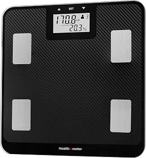 Health o meter Digital Body Composition Scale: BMI, Body Fat, Water % - Multi-User, 450lb Carbon Fiber Platform, Backlit Display