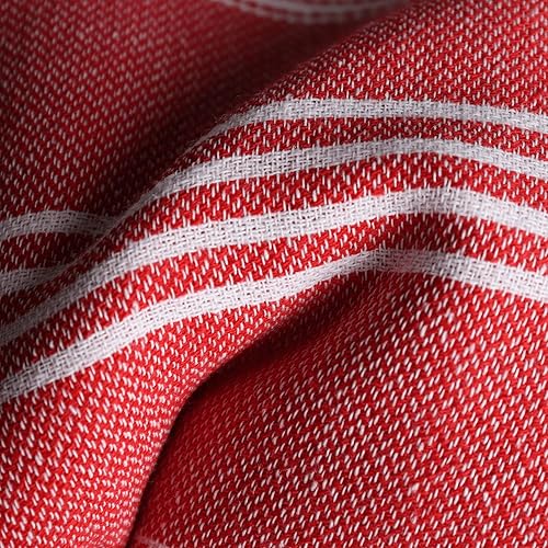 Miniatura 4 de PÜSKÜL - Toallas de playa turcas de gran tamaño, sin arena, 100% algodón, 39 x 70 pulgadas, 1 pieza (rojo)