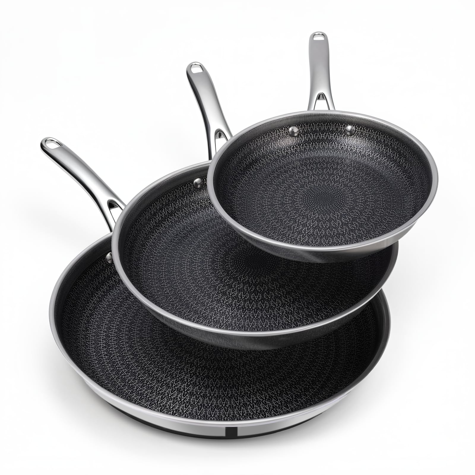 Ammeloo Hybrid Tri-Ply Stainless Steel Frying Pan Set