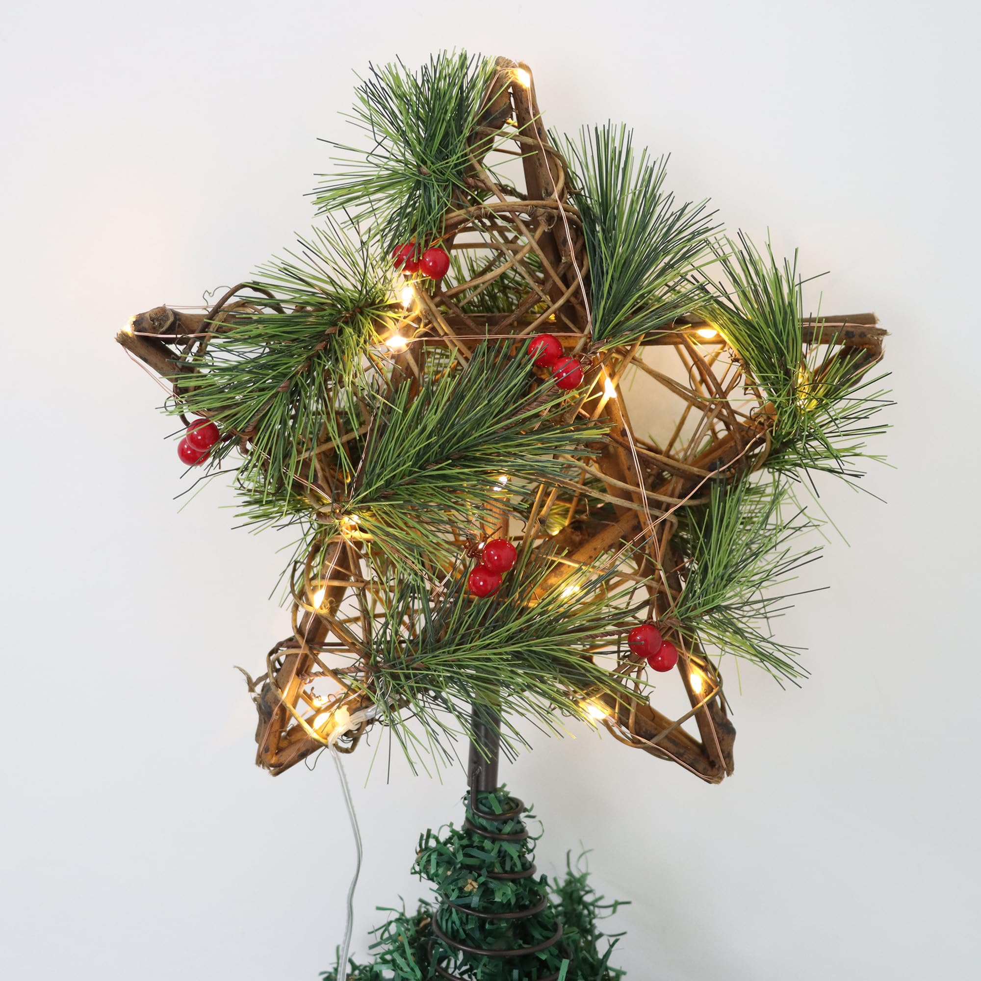 Rattan Christmas Decor Rustic Christmas Tree Topper Star 10 Inch | 30 ...