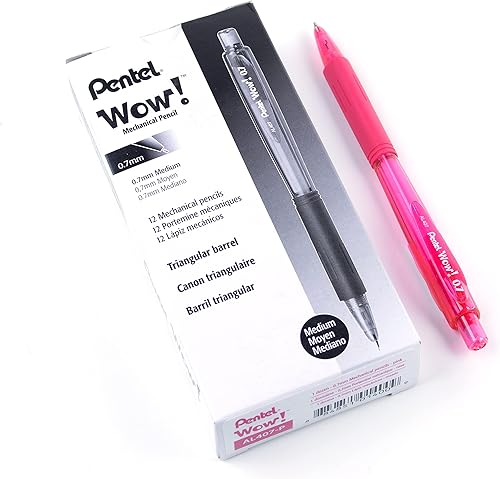 Miniatura 1 de Pentel Wow - Lápiz mecánico, 0.028 in, barril rosa, caja de 12 (AL407P)