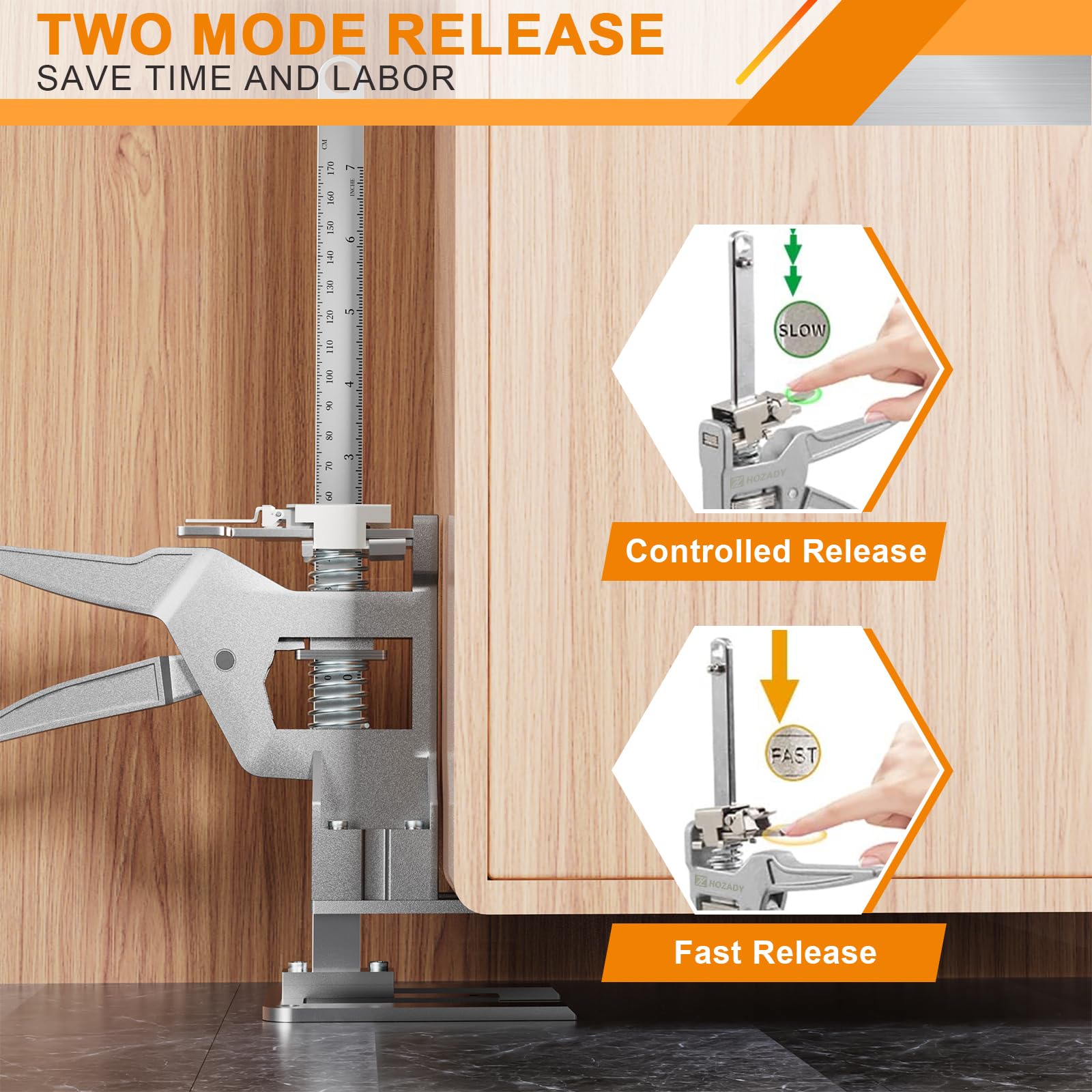 Arbeitsspararm Jack 2 Pack, 440LBS Kapazität Möbel Hebewerkzeug, 12-Zoll-Multifunktions-Höhenversteller für die Installation von Fenstern, Türen, Fliesen und Geräten (sillver)