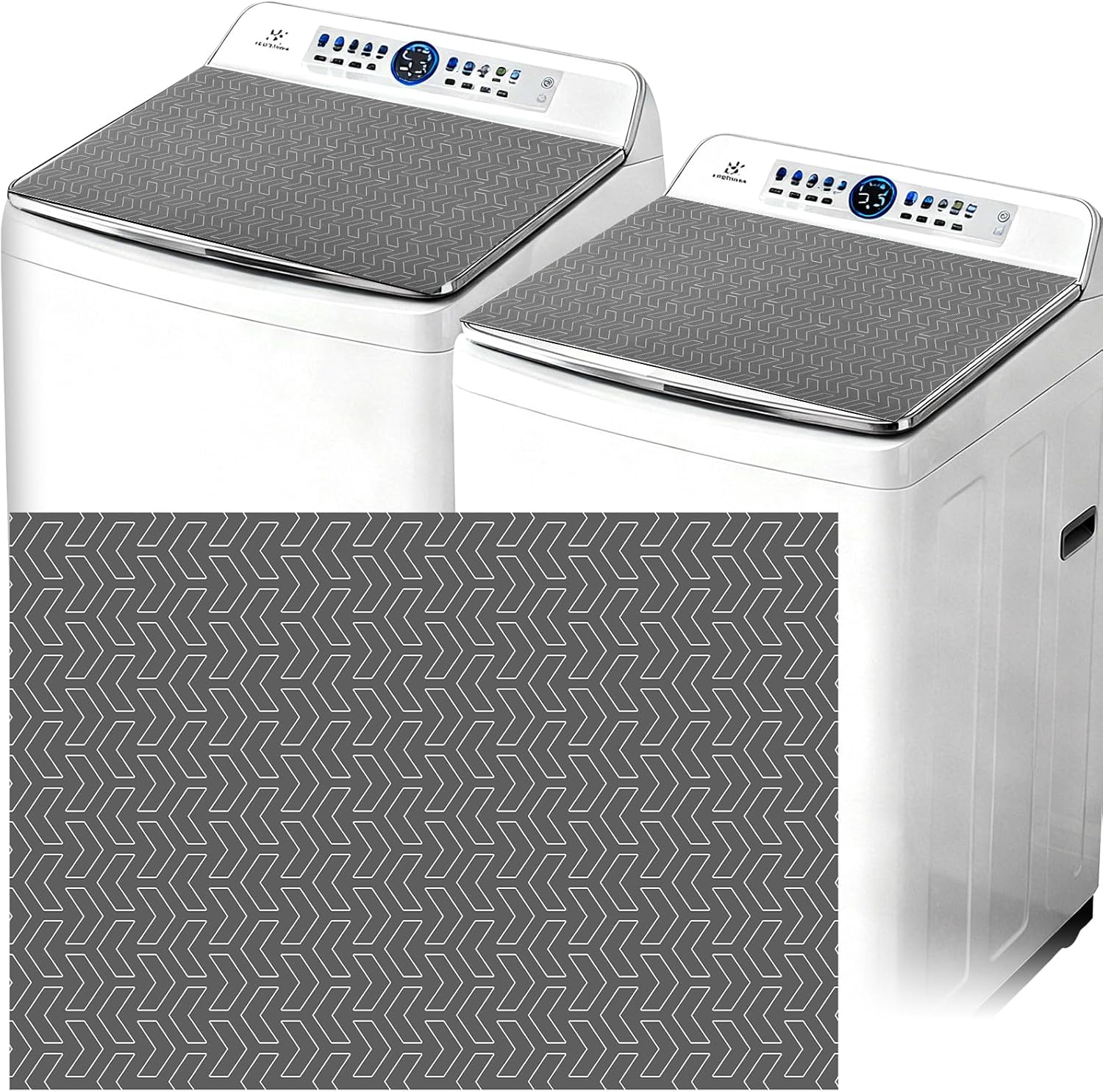 2 PCS Washer and Dryer Covers for the Top, Non Slip Washing Machine Cover, Washer and Dryer Top Protector Mat, Thickened & Dust Proof & Quick Drying Cover for Home Laundry Kitchen (26*18 Inch)