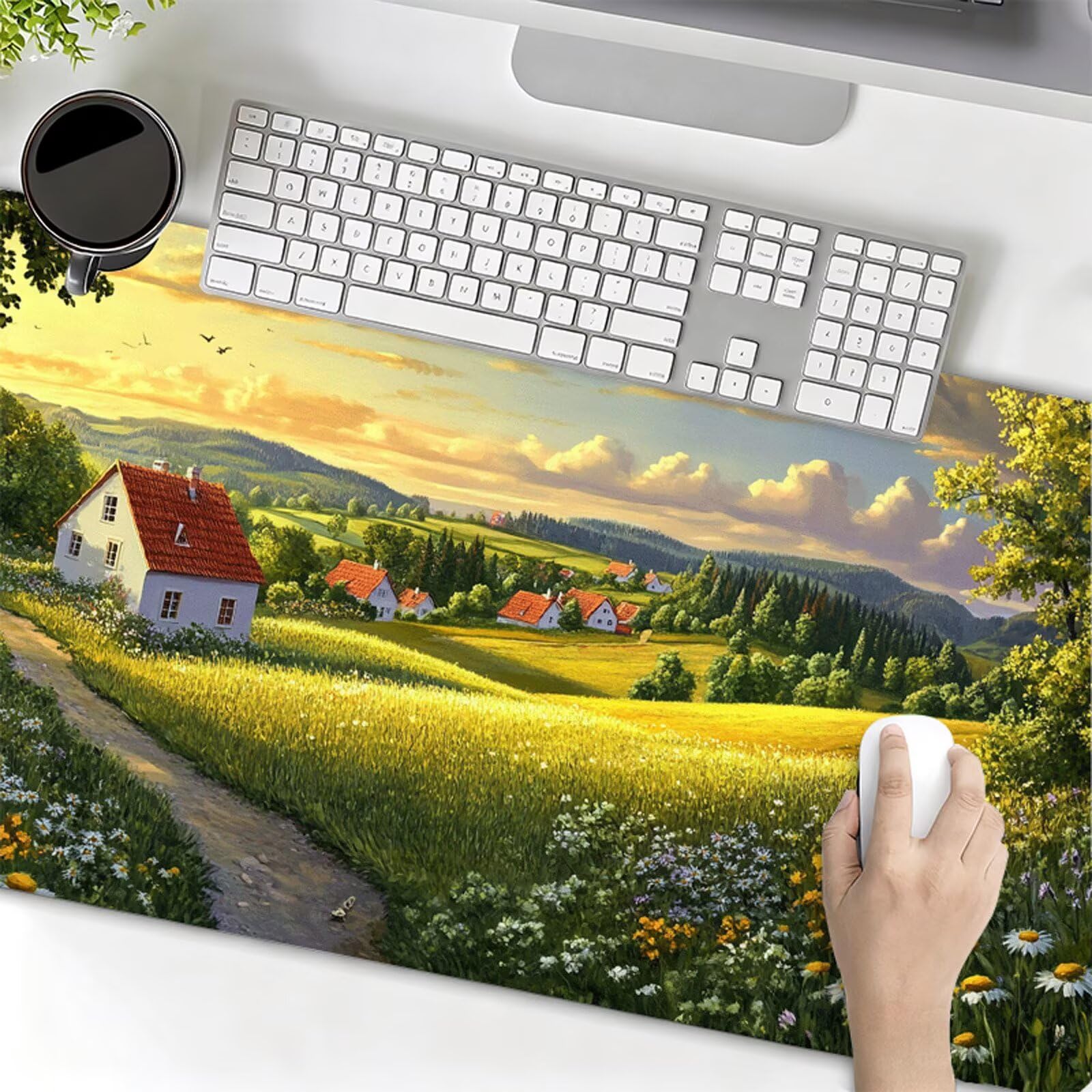 Podkładka pod mysz XXL 1000x500x3mm podkładka pod mysz rolnicza podkładka pod mysz sprężyna poprawia precyzję i szybkość, wodoodporne antypoślizgowe, szyte krawędzie, akcesoria do gier, komputer