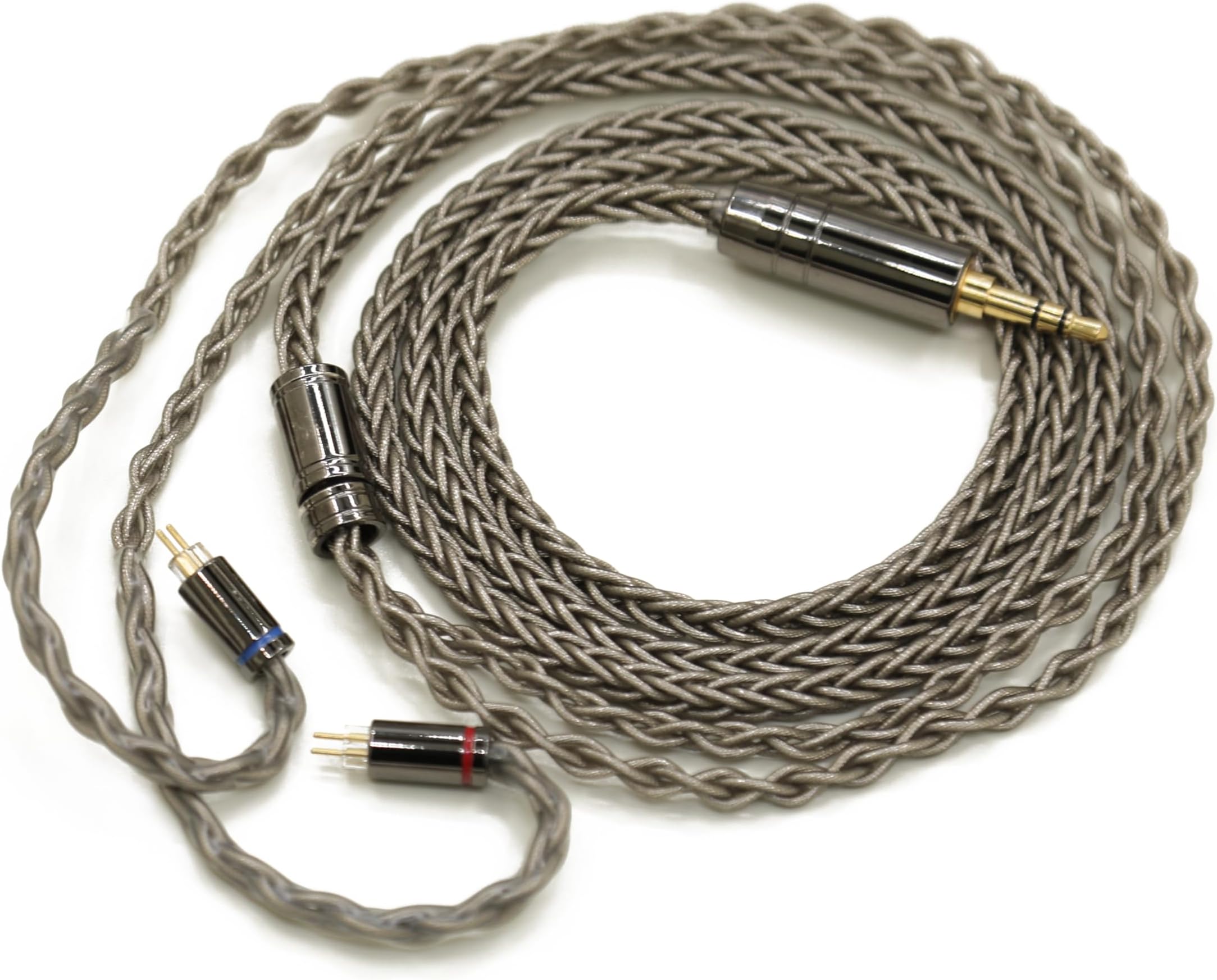 Single-Crystal Copper IEM Cable，Silver Foil Wrapping OCC IEM Extension Cable with 0.78mm 2Pin Connector,Earbud Headphone Replacement Silver Plated Wire(4.4mm Plug)