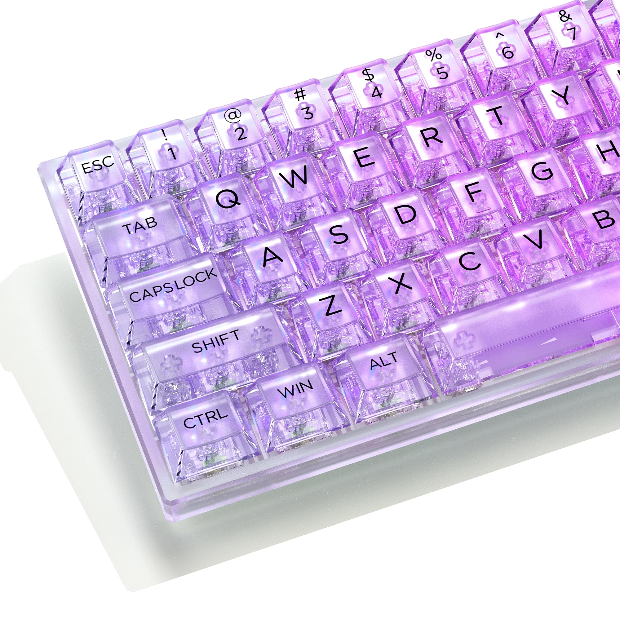 Dagaladoo 140 Keys Clear Keycaps Full Set, Custom Cherry Profile Keyboard Keycaps, Transparent Pc Material Keycaps For 60% 65% 75% 100% Cherry Gateron Mx Switches Mechanical Keyboard