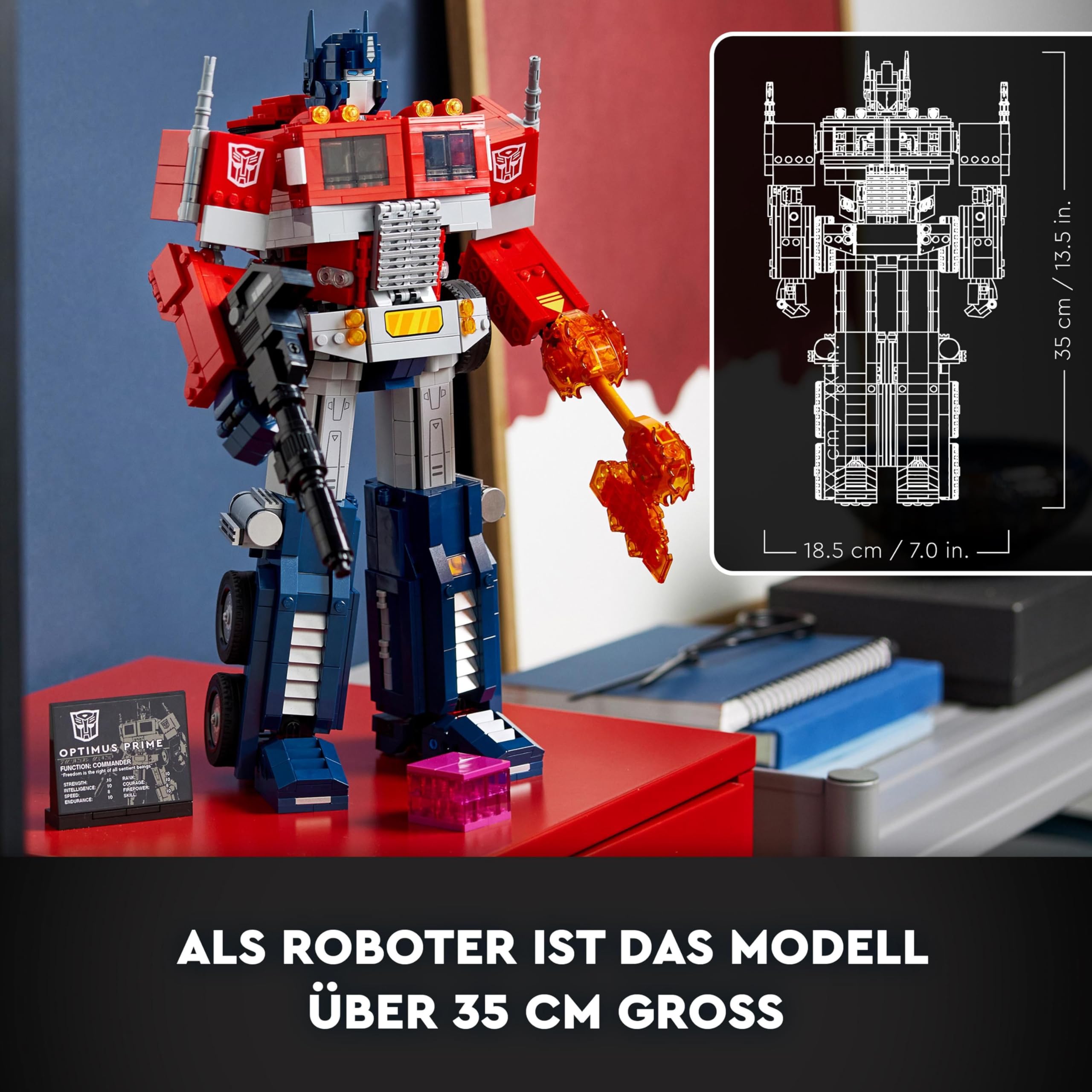 LEGO 10302 Icons Optimus Prime Set, 2in1 Roboter-Figur und LKW-Modell, Transformers-Spielzeug-Modellbausatz für Erwachsene, Geschenk zum Geburtstag oder Weihnachten für Männer, Frauen, Sie und Ihn