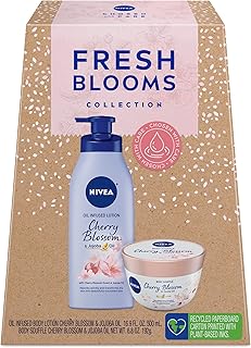 Sponsored Ad - NIVEA Fresh Bloom Gift Box, NIVEA Lotion and NIVEA Body Souffle, Cherry Blossom and Jojoba Oil, 2 Piece Ski...