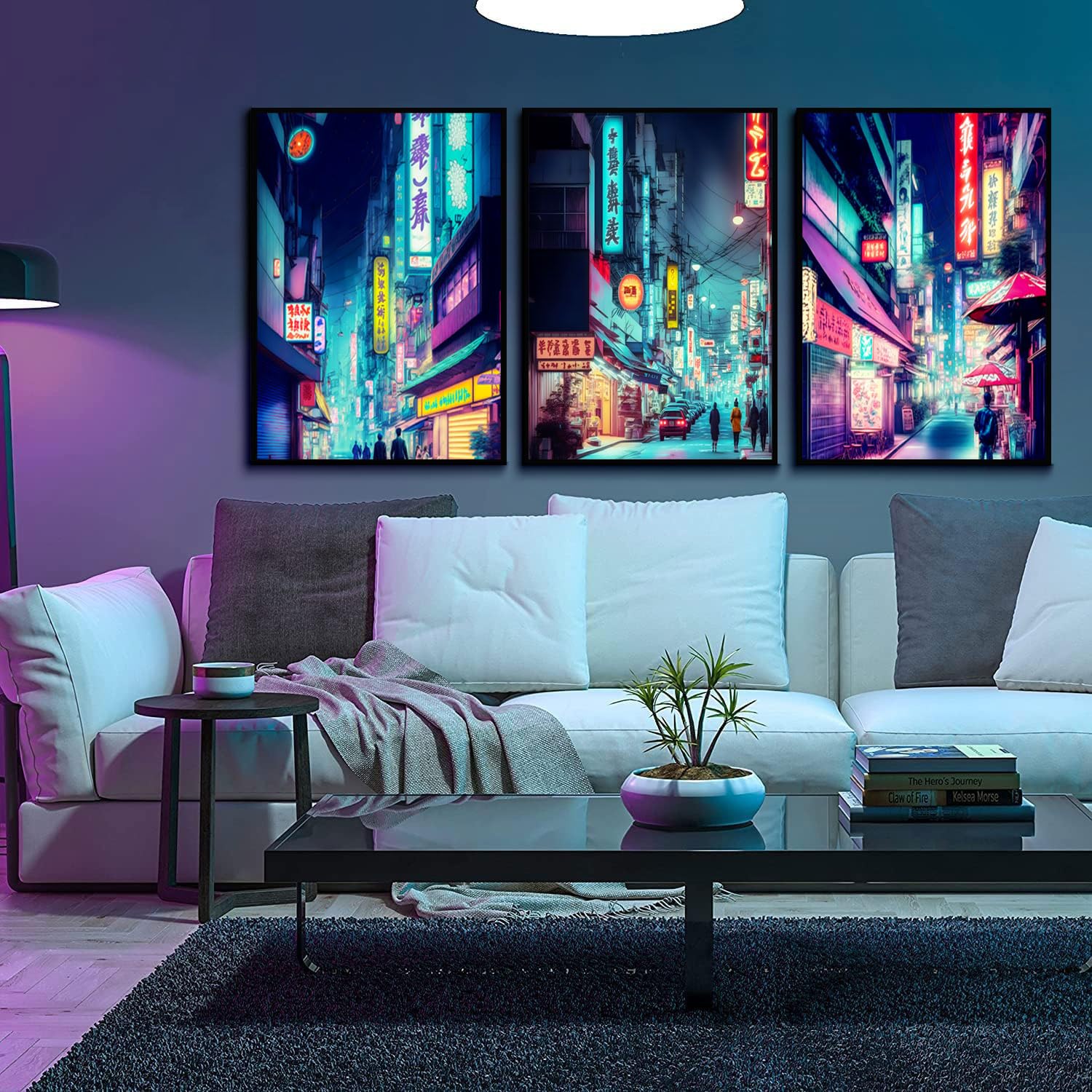 Amazon.com: 3Pcs Japanese Cityscape Wall Art Japan Cyberpunk