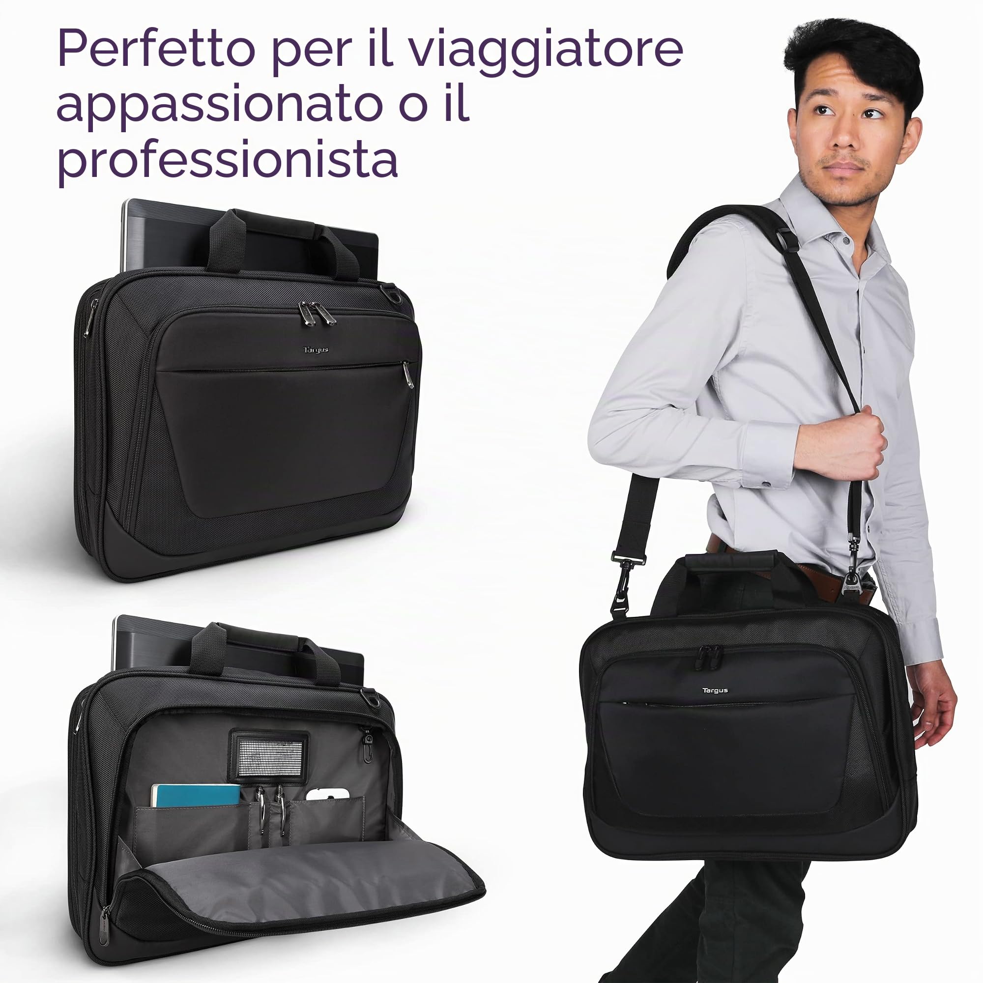 Targus Citylite TBT5US - Custodia per laptop da 16", colore: Nero/Grigio