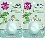 eos 100% Natural & Organic Lip Balm- Sweet Mint, Dermatologist Recommended, All-Day Moisture, Made for Sensitive Skin, Lip Care Products, 0.25 oz (Pack of 2) Sweet Mint 0.25 Ounce (Pack of 2)
