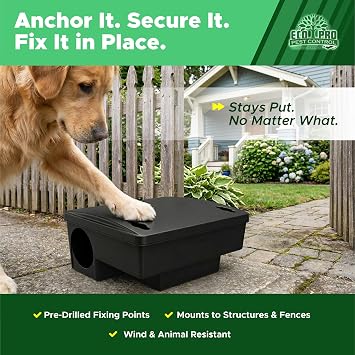 Mouse Bait Station 2 Pack Medium Size, Tamper Resistant Lockable Bait Boxes Indoor Outdoor, High Capacity Mid Size Rodent Bait Box with Key, Reusable Weather Resistant Pest Control