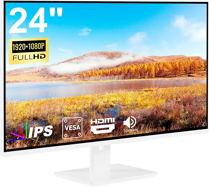 24 Inch Touchscreen Monitor, IPS FHD 1920x1080P PC Display with HDMI VGA Port, 10-Point Touch Computer Monitor for Business &amp; Gaming, VESA, White